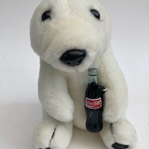Coca Cola Mini White Polar Bear Stuff Toy Vintage